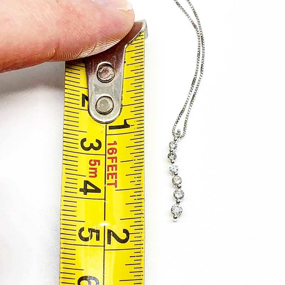 ❌SOLD❌ 14k White Gold Diamond Journey Necklace - Picture 5 of 5